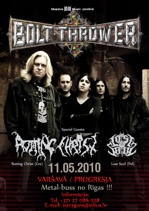 Brauciens: BOLT THROWER Varšavā - afiša