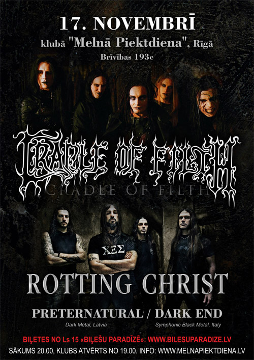 CRADLE OF FILTH / GOD SEED / ROTTING CHRIST CRADLE OF FILTH / GOD SEED / ROTTING CHRIST